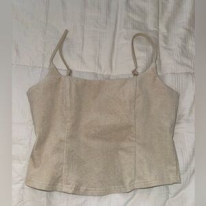 LE LIS  corduroy zip up crop top